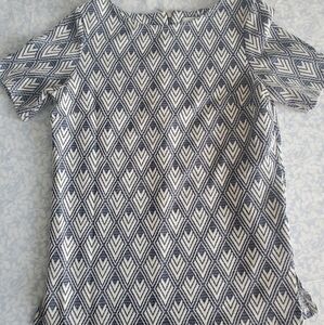 Next Women's‎ Short Sleeves White Blue Glitter Blouse UK 6 Made In Turkey
